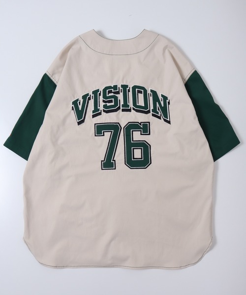 VISION STREET WEAR(ヴィジョンストリートウェア)の「【VISION STREET WEAR】ベースボールシャツ / カレッジワッペンスタジャン(シャツ/ブラウス・レディース・グリーン系2/ネイビー系2/ネイビー系1/イエロー系1/ホワイト系2/ホワイト系1/グリーン系1・LARGE/X-LARGE/MEDIUM)」の16枚目の写真