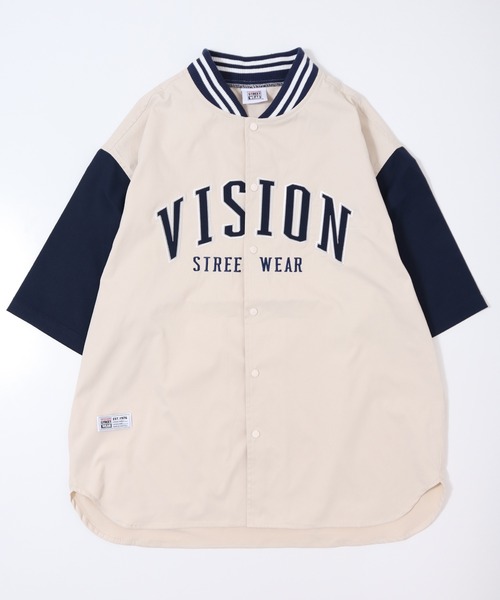 VISION STREET WEAR(ヴィジョンストリートウェア)の「【VISION STREET WEAR】ベースボールシャツ / カレッジワッペンスタジャン(シャツ/ブラウス・レディース・グリーン系2/ネイビー系2/ネイビー系1/イエロー系1/ホワイト系2/ホワイト系1/グリーン系1・LARGE/X-LARGE/MEDIUM)」の21枚目の写真