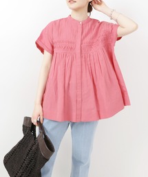 IENA | コットンリネン タックブラウス(シャツ/ブラウス)