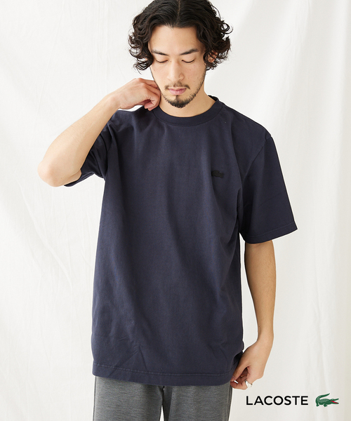 LACOSTE(ラコステ)の「【LACOSTE/ラコステ】ボディーサイズ ピグメント Tシャツ(Tシャツ/カットソー・メンズ・ホワイト/ブラック/ネイビー/ベージュ・3/5/4)」の1枚目の写真