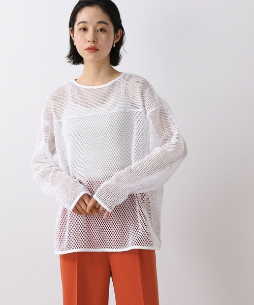 LOWRYS FARM（ローリーズファーム）の「パッチワークメッシュＴシャツ　274323（Tシャツ/カットソー・レディース・ブラック/グリーン/アイボリー/ホワイト・FREE）」の2枚目の写真