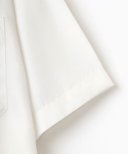 Lazar（ラザル）の「オーバーサイズ Keep on Toking ワンポイント チェーン刺繍 クレリック レギュラーカラー 半袖シャツ/ボーリングシャツ（シャツ/ブラウス・メンズ・ホワイト/ブラック/ダークグリーン/ベージュ/マスタード・LL/M/L）」の15枚目の写真