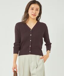 green label relaxing | コンパクト リブ Vネック カーディガン -ウォッシャブル-(カーディガン/ボレロ)