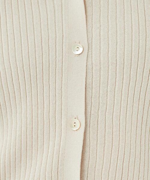 green label relaxing(グリーンレーベルリラクシング)の「コンパクト リブ Vネック カーディガン -ウォッシャブル-(カーディガン/ボレロ・レディース・ダークブラウン/オフホワイト/コバルトブルー・FREE)」の9枚目の写真