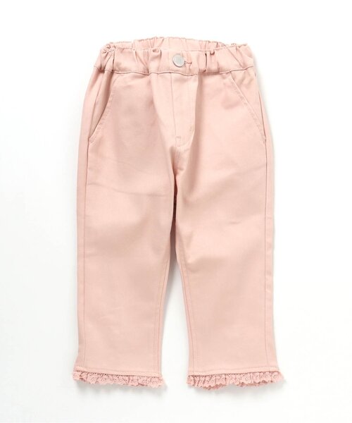 apres les cours（アプレレクール）の「裾レースパンツ 8分丈（その他パンツ・キッズ・インディゴブルー/カーキ/アイボリー/ピンク/パープル・100/110/130/90/140/120/80）」の5枚目の写真