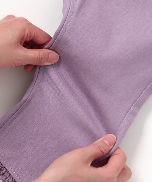 apres les cours（アプレレクール）の「裾レースパンツ 8分丈（その他パンツ・キッズ・インディゴブルー/カーキ/アイボリー/ピンク/パープル・100/110/130/90/140/120/80）」の16枚目の写真