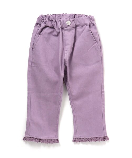 apres les cours（アプレレクール）の「裾レースパンツ 8分丈（その他パンツ・キッズ・インディゴブルー/カーキ/アイボリー/ピンク/パープル・100/110/130/90/140/120/80）」の12枚目の写真