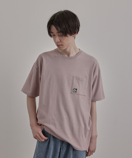 JUNRED(ジュンレッド)の「エシカルハーフスリーブTシャツ(Tシャツ/カットソー・メンズ・ホワイト/ネイビー/ピンク/ミント・LL/M/L)」の4枚目の写真