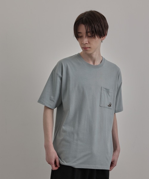 JUNRED(ジュンレッド)の「エシカルハーフスリーブTシャツ(Tシャツ/カットソー・メンズ・ホワイト/ネイビー/ピンク/ミント・LL/M/L)」の8枚目の写真