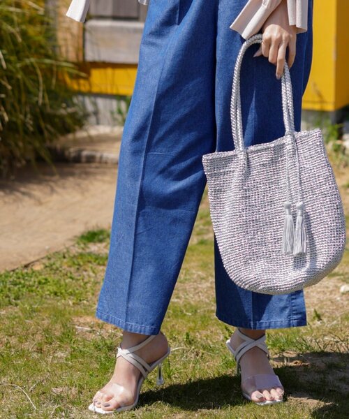 SHOO・LA・RUE（シューラルー）の「◆シンプルニットトート（トートバッグ・レディース・オレンジ/ベージュ/シルバー/ブラック系7・00）」の5枚目の写真