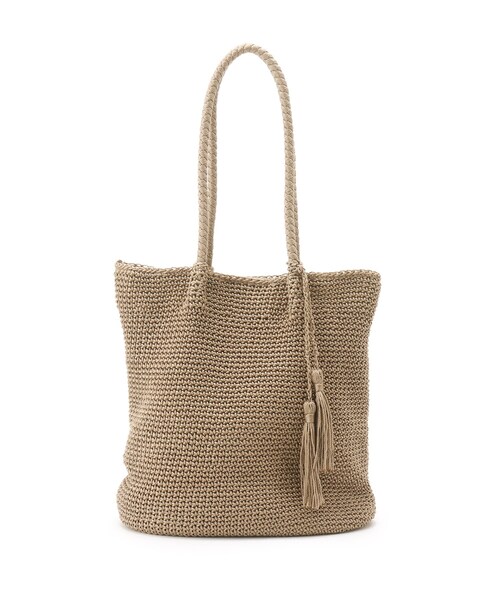 SHOO・LA・RUE（シューラルー）の「◆シンプルニットトート（トートバッグ・レディース・オレンジ/ベージュ/シルバー/ブラック系7・00）」の6枚目の写真