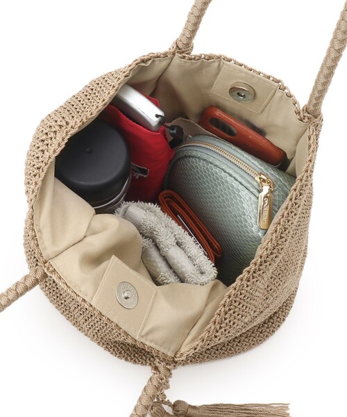 SHOO・LA・RUE（シューラルー）の「◆シンプルニットトート（トートバッグ・レディース・オレンジ/ベージュ/シルバー/ブラック系7・00）」の13枚目の写真