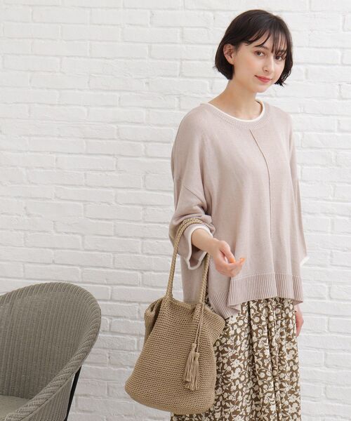 SHOO・LA・RUE（シューラルー）の「◆シンプルニットトート（トートバッグ・レディース・オレンジ/ベージュ/シルバー/ブラック系7・00）」の15枚目の写真