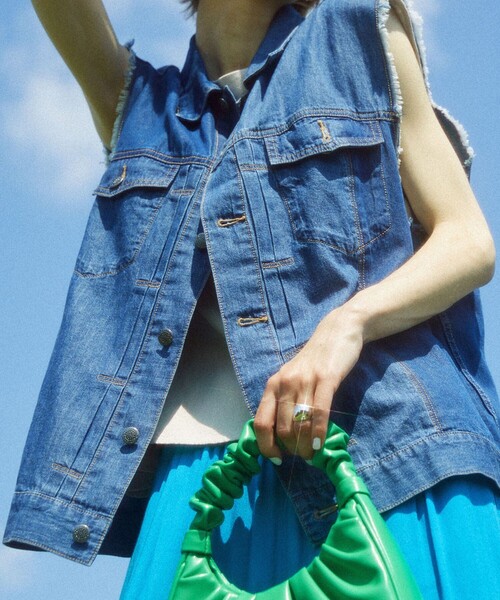 FREAK'S STORE（フリークスストア）の「CIMARRON JEANS × FREAK'S STORE/シマロンジーンズ 別注デニムフリンジベスト（ベスト・レディース・サックスブルー・ﾌﾘ-）」の8枚目の写真