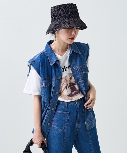 FREAK'S STORE（フリークスストア）の「CIMARRON JEANS × FREAK'S STORE/シマロンジーンズ 別注デニムフリンジベスト（ベスト・レディース・サックスブルー・ﾌﾘ-）」の18枚目の写真