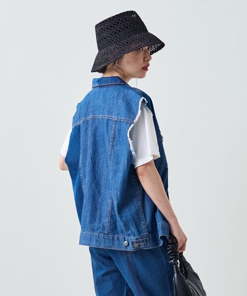 FREAK'S STORE（フリークスストア）の「CIMARRON JEANS × FREAK'S STORE/シマロンジーンズ 別注デニムフリンジベスト（ベスト・レディース・サックスブルー・ﾌﾘ-）」の3枚目の写真