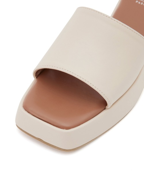 ROPE' PICNIC（ロペピクニック）の「スクエアトゥプラットフォームカップソールミュール（サンダル・レディース・キナリ/ダークグリーン/ブラック・22.5cm/24.5cm/23.5cm）」の6枚目の写真