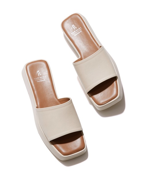 ROPE' PICNIC（ロペピクニック）の「スクエアトゥプラットフォームカップソールミュール（サンダル・レディース・キナリ/ダークグリーン/ブラック・22.5cm/24.5cm/23.5cm）」の9枚目の写真