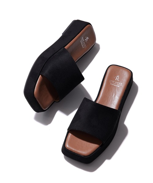 ROPE' PICNIC（ロペピクニック）の「スクエアトゥプラットフォームカップソールミュール（サンダル・レディース・キナリ/ダークグリーン/ブラック・22.5cm/24.5cm/23.5cm）」の10枚目の写真