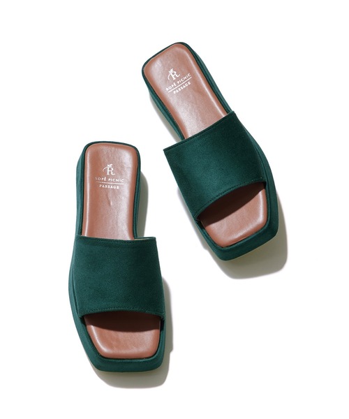 ROPE' PICNIC（ロペピクニック）の「スクエアトゥプラットフォームカップソールミュール（サンダル・レディース・キナリ/ダークグリーン/ブラック・22.5cm/24.5cm/23.5cm）」の11枚目の写真