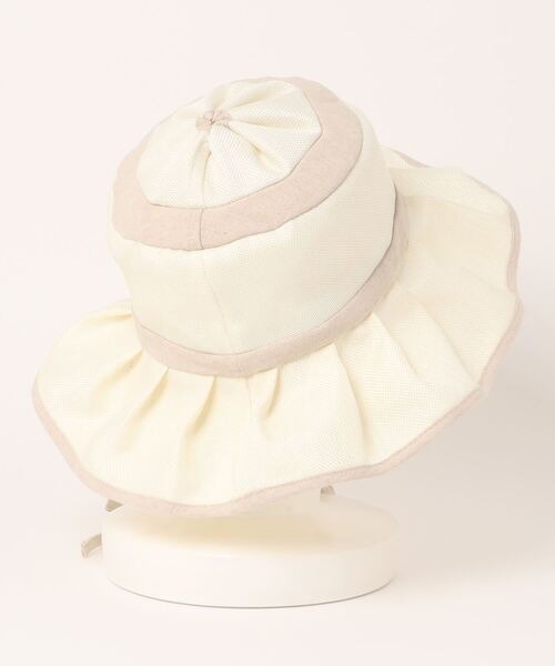polcadot（ポルカドット）の「フェイクリネン ギャザーハット（ハット・レディース・ブラック/ベージュ/ブラウン/アイボリー・FREE）」の5枚目の写真
