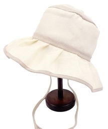 フェイクリネン ギャザーハット