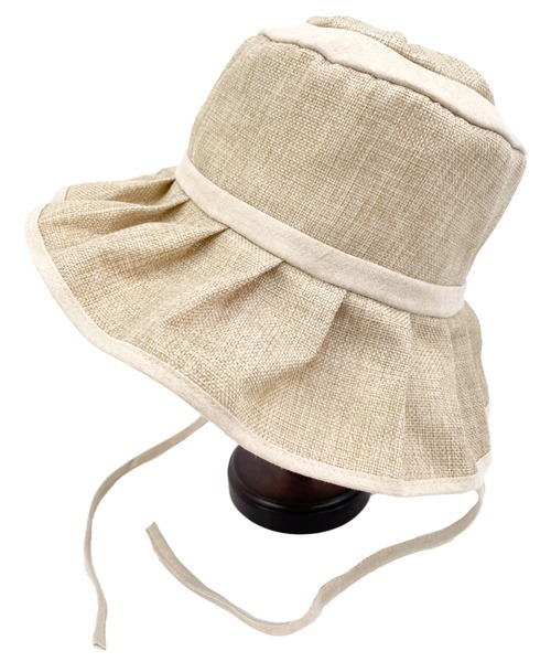 polcadot（ポルカドット）の「フェイクリネン ギャザーハット（ハット・レディース・ブラック/ベージュ/ブラウン/アイボリー・FREE）」の10枚目の写真