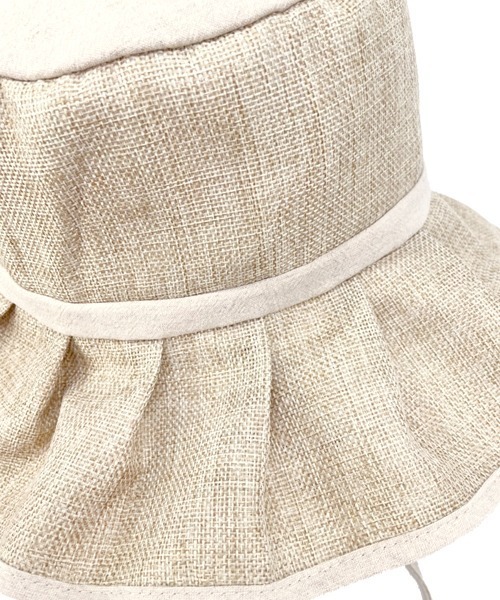 polcadot（ポルカドット）の「フェイクリネン ギャザーハット（ハット・レディース・ブラック/ベージュ/ブラウン/アイボリー・FREE）」の11枚目の写真