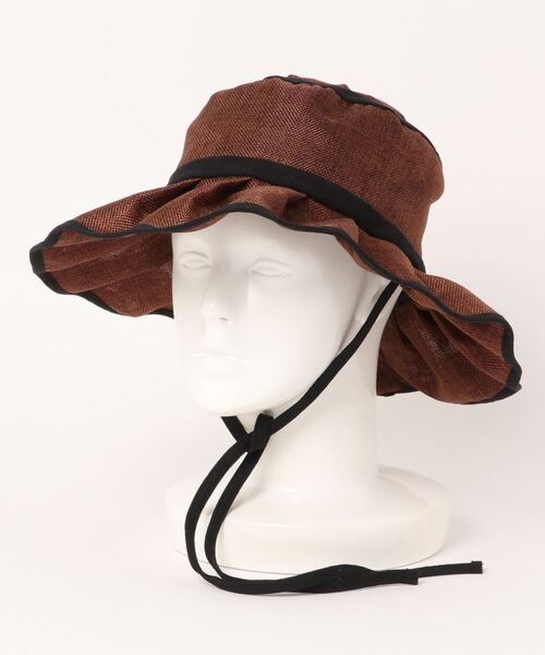 polcadot（ポルカドット）の「フェイクリネン ギャザーハット（ハット・レディース・ブラック/ベージュ/ブラウン/アイボリー・FREE）」の7枚目の写真