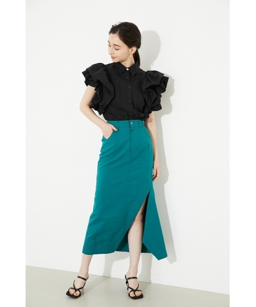 rienda（リエンダ）の「ソリッドボリュームスリーブシャツトップス（シャツ/ブラウス・レディース・ライトピンク/アイボリー/ブルー/ブラック・FREE）」の7枚目の写真