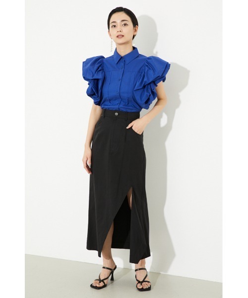 rienda（リエンダ）の「ソリッドボリュームスリーブシャツトップス（シャツ/ブラウス・レディース・ライトピンク/アイボリー/ブルー/ブラック・FREE）」の12枚目の写真