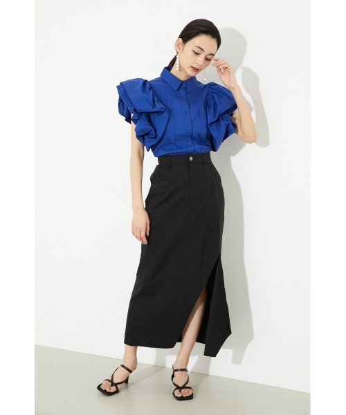 rienda（リエンダ）の「ソリッドボリュームスリーブシャツトップス（シャツ/ブラウス・レディース・ライトピンク/アイボリー/ブルー/ブラック・FREE）」の14枚目の写真