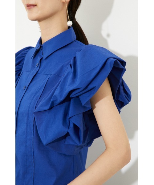 rienda（リエンダ）の「ソリッドボリュームスリーブシャツトップス（シャツ/ブラウス・レディース・ライトピンク/アイボリー/ブルー/ブラック・FREE）」の19枚目の写真