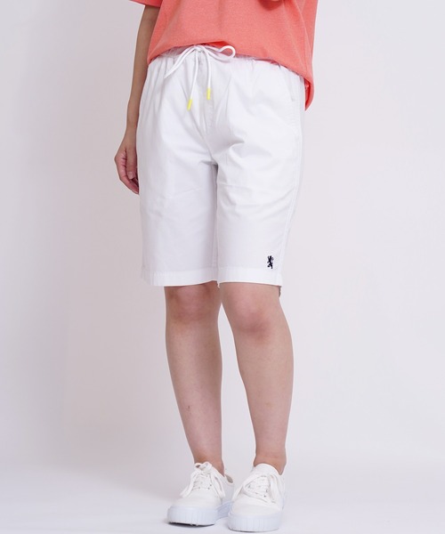 GIORDANO（ジョルダーノ）の「[GIORDANO] ライオン刺繍コットンツイルイージーチノショーツ (ユニセックス）（チノパンツ・レディース・ホワイト/ベージュ/レッド/パープル/ブラック/イエロー・LARGE/X-LARGE/SMALL/MEDIUM/XX-LARGE）」の2枚目の写真