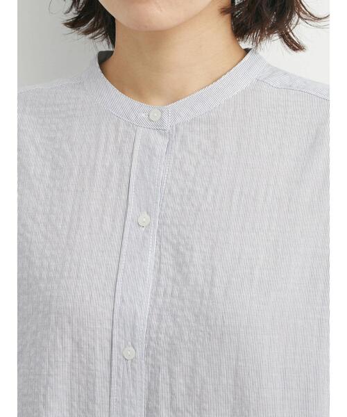 Green　Parks（グリーンパークス）の「バンドカラー半袖シャツワンピース（ワンピース・レディース・ホワイト/サックスブルー/ストライプ/チェック・FREE）」の20枚目の写真