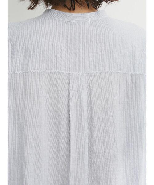 Green　Parks（グリーンパークス）の「バンドカラー半袖シャツワンピース（ワンピース・レディース・ホワイト/サックスブルー/ストライプ/チェック・FREE）」の21枚目の写真