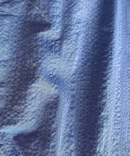 Green　Parks（グリーンパークス）の「バンドカラー半袖シャツワンピース（ワンピース・レディース・ホワイト/サックスブルー/ストライプ/チェック・FREE）」の6枚目の写真