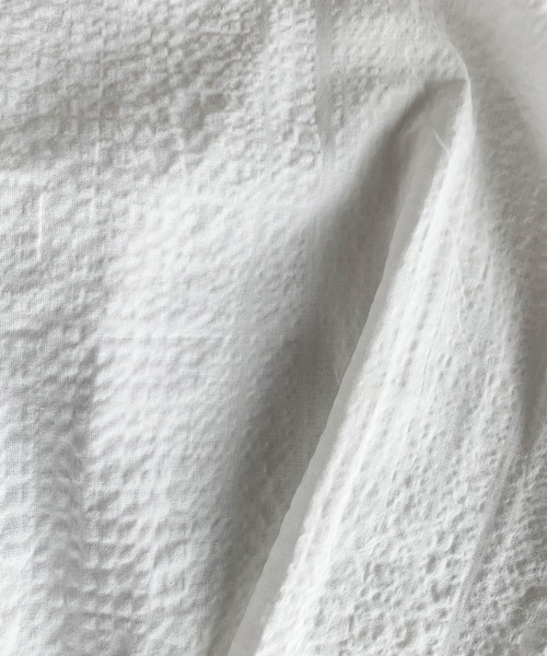 Green　Parks（グリーンパークス）の「バンドカラー半袖シャツワンピース（ワンピース・レディース・ホワイト/サックスブルー/ストライプ/チェック・FREE）」の14枚目の写真