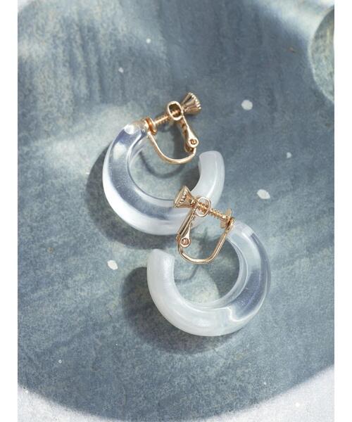 earth music&ecology(アースミュージックアンドエコロジー)の「グラデーションクリアイヤリング(イヤリング・レディース・アイボリー/オレンジ・FREE)」の10枚目の写真