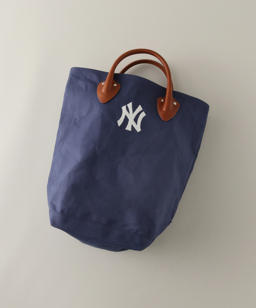 INFIELDER DESIGN（インフィールダーデザイン）の「【INFIELDER DESIGN/インフィールダーデザイン】MLB レザー ハンドル トートバック（トートバッグ・メンズ・アイボリー/ネイビー・FREE）」の2枚目の写真