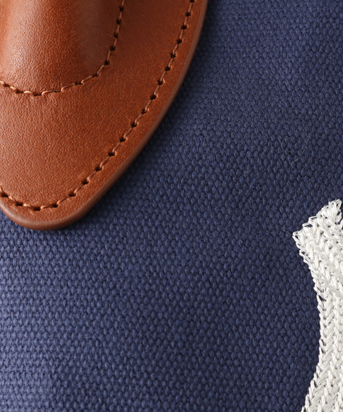 INFIELDER DESIGN（インフィールダーデザイン）の「【INFIELDER DESIGN/インフィールダーデザイン】MLB レザー ハンドル トートバック（トートバッグ・メンズ・アイボリー/ネイビー・FREE）」の4枚目の写真