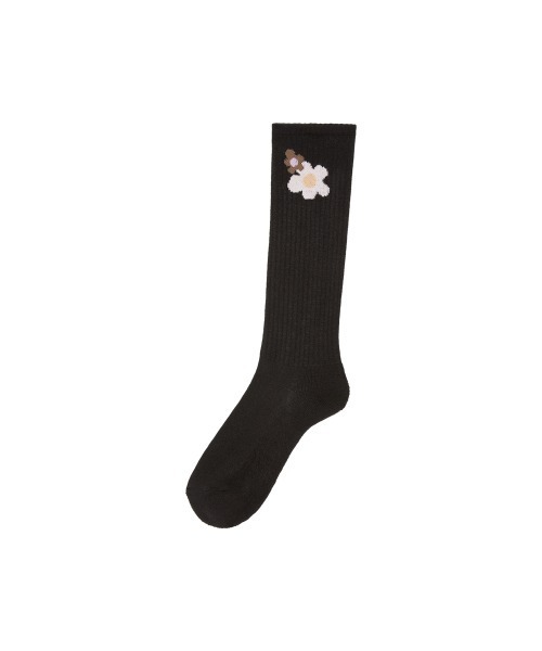 Not So Ape（ノットソーエイプ）の「FLORAL SOCKS（ソックス/靴下・メンズ・ホワイト/ブラック・FREE）」の4枚目の写真