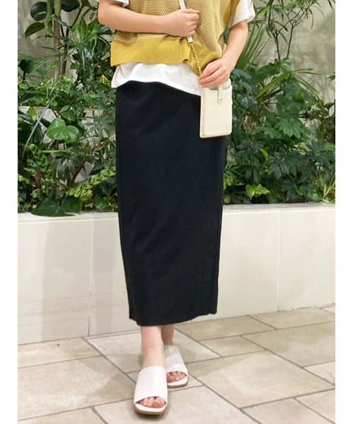Te chichi TERRASSE（テチチテラス）の「サイドスリットスカート（スカート・レディース・ブラック/オフホワイト/グリーン・ﾌﾘ-）」の2枚目の写真