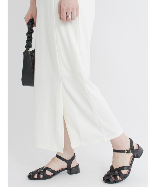 Te chichi TERRASSE（テチチテラス）の「サイドスリットスカート（スカート・レディース・ブラック/オフホワイト/グリーン・ﾌﾘ-）」の11枚目の写真