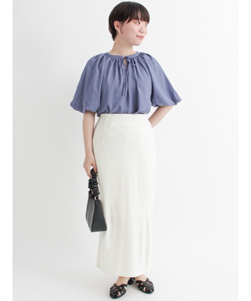 Te chichi TERRASSE（テチチテラス）の「サイドスリットスカート（スカート・レディース・ブラック/オフホワイト/グリーン・ﾌﾘ-）」の6枚目の写真