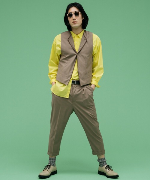 BRICK & SONS（ブリックアンドサンズ）の「リラックスバックプリーツシャツ＜レモンイエロー＞（シャツ/ブラウス・メンズ・レモンイエロー・LL/S/M/L）」の2枚目の写真