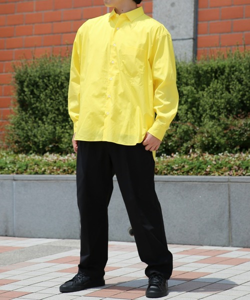 BRICK & SONS（ブリックアンドサンズ）の「リラックスバックプリーツシャツ＜レモンイエロー＞（シャツ/ブラウス・メンズ・レモンイエロー・LL/S/M/L）」の8枚目の写真
