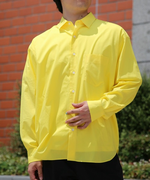 BRICK & SONS（ブリックアンドサンズ）の「リラックスバックプリーツシャツ＜レモンイエロー＞（シャツ/ブラウス・メンズ・レモンイエロー・LL/S/M/L）」の6枚目の写真