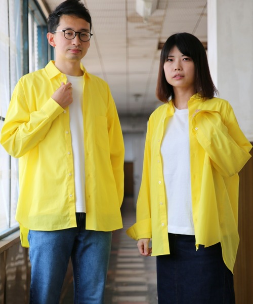 BRICK & SONS（ブリックアンドサンズ）の「リラックスバックプリーツシャツ＜レモンイエロー＞（シャツ/ブラウス・メンズ・レモンイエロー・LL/S/M/L）」の3枚目の写真