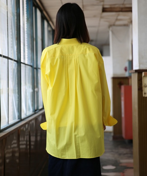 BRICK & SONS（ブリックアンドサンズ）の「リラックスバックプリーツシャツ＜レモンイエロー＞（シャツ/ブラウス・メンズ・レモンイエロー・LL/S/M/L）」の5枚目の写真